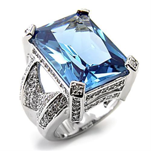 Load image into Gallery viewer, 7X315 - Rhodium 925 Sterling Silver Ring with AAA Grade CZ Spinel in L