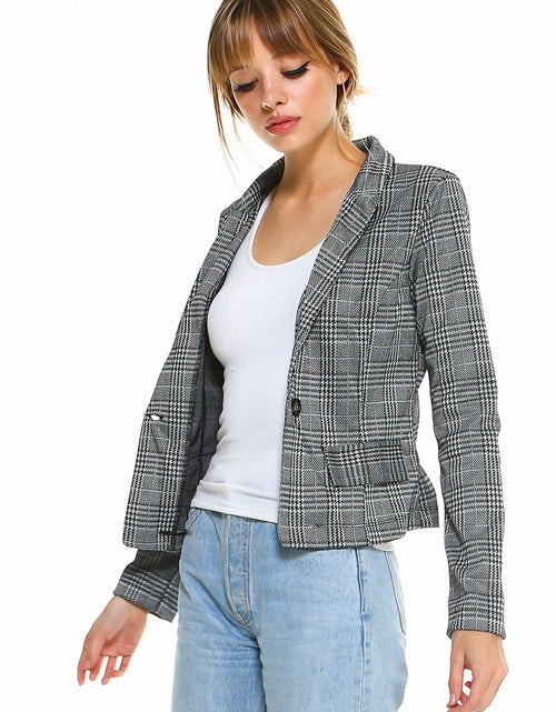 Load image into Gallery viewer, Point Plaid Blazer