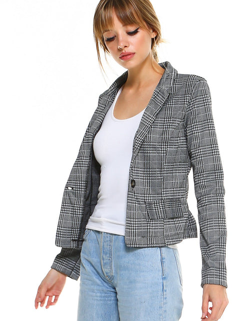 Load image into Gallery viewer, Point Plaid Blazer
