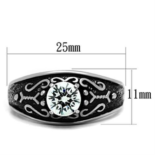 Load image into Gallery viewer, TK373 - High polished (no plating) Stainless Steel Ring with AAA Grade