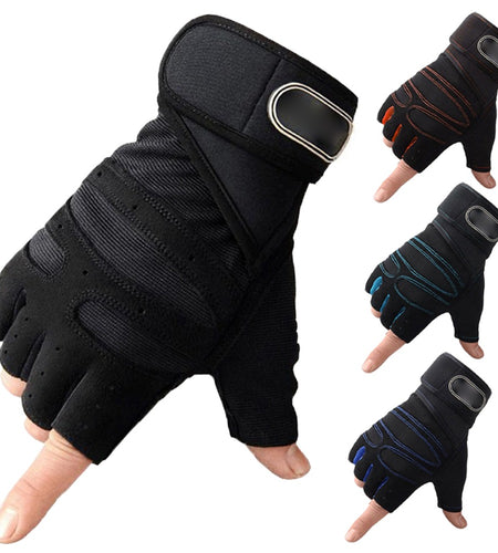 Men Gym Gloves Half Finger Cycling Gloves Pro Fitness Weight Lifting